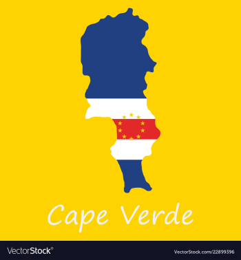 Map and national flag of cape verdemap of cape vector image Map and national flag of cape verdemap of cape vector image