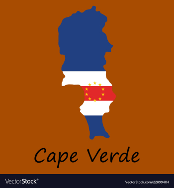 Map and national flag of cape verdemap of cape vector image Map and national flag of cape verdemap of cape vector image
