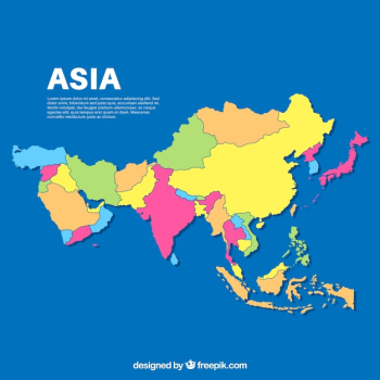 Map of asia in flat style Map of asia in flat style