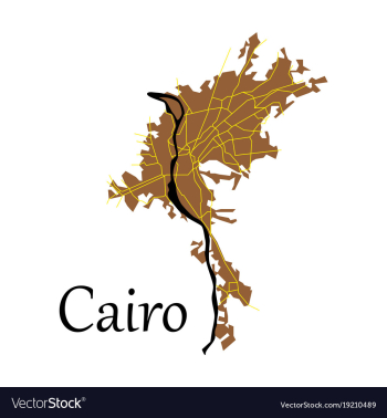 Map of cairo city streets egypt flat view vector image Map of cairo city streets egypt flat view vector image