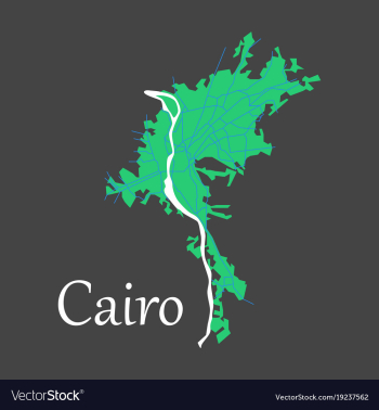 Map of cairo city streets egypt flat view vector image Map of cairo city streets egypt flat view vector image