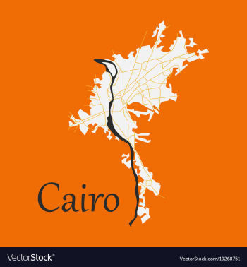 Map of cairo city streets egypt flat view vector image Map of cairo city streets egypt flat view vector image