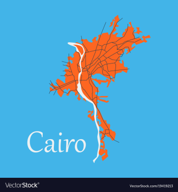 Map of cairo city streets egypt flat view vector image Map of cairo city streets egypt flat view vector image