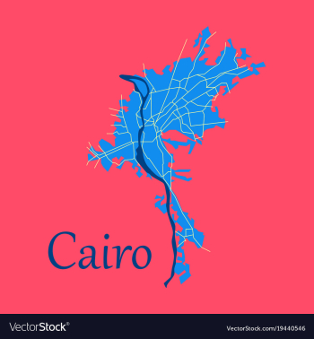 Map of cairo city streets egypt flat view vector image Map of cairo city streets egypt flat view vector image