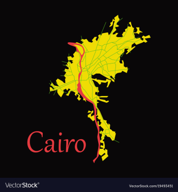 Map of cairo city streets egypt flat view vector image Map of cairo city streets egypt flat view vector image