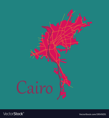 Map of cairo city streets egypt flat view vector image Map of cairo city streets egypt flat view vector image