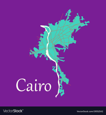 Map of cairo city streets egypt flat view vector image Map of cairo city streets egypt flat view vector image
