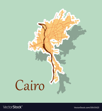 Map of cairo city streets egypt sticker view vector image Map of cairo city streets egypt sticker view vector image