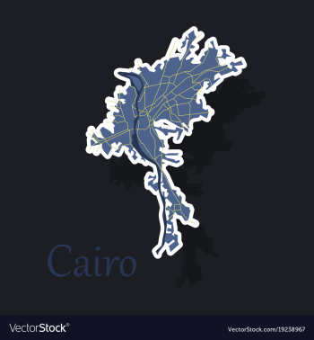 Map of cairo city streets egypt sticker view vector image Map of cairo city streets egypt sticker view vector image