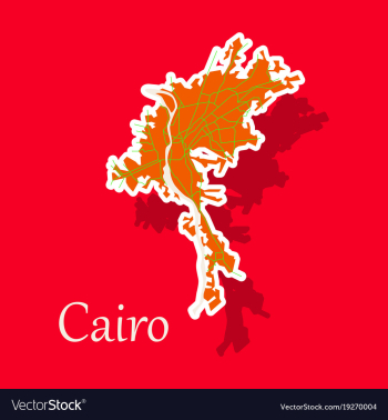 Map of cairo city streets egypt sticker view vector image Map of cairo city streets egypt sticker view vector image