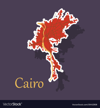 Map of cairo city streets egypt sticker view vector image Map of cairo city streets egypt sticker view vector image