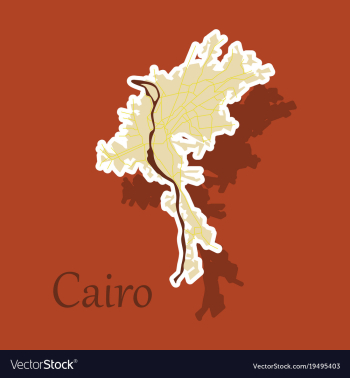 Map of cairo city streets egypt sticker view vector image Map of cairo city streets egypt sticker view vector image