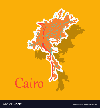 Map of cairo city streets egypt sticker view vector image Map of cairo city streets egypt sticker view vector image