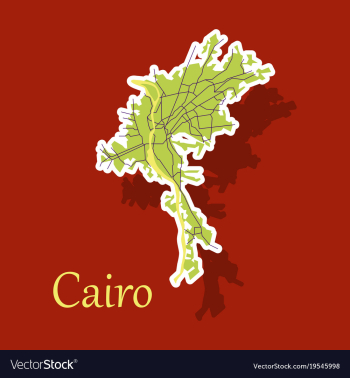 Map of cairo city streets egypt sticker view vector image Map of cairo city streets egypt sticker view vector image