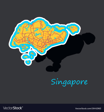 Map of singapore vector image