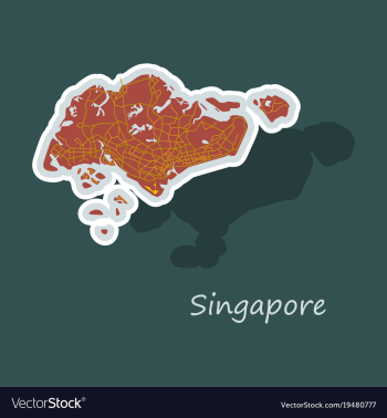 Map of singapore vector image