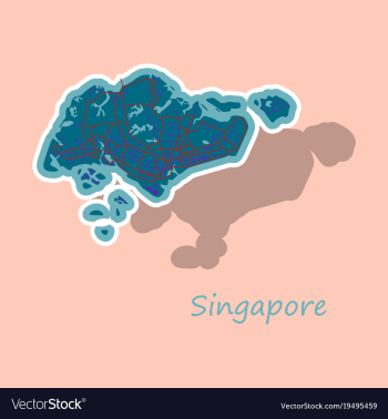 Map of singapore vector image
