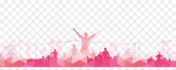 Marathon Poster Running Opening ceremony - Silhouettes of crowd running 
