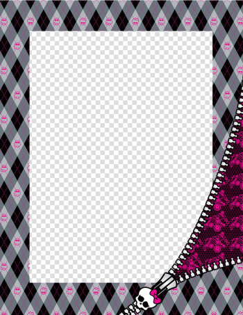 Marco monster high , black and gray frame template transparent background PNG clipart