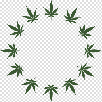 Marijuana wreath illustration, Paper Wall decal Sticker Cannabis, The plane leaves green circle transparent background PNG clipart