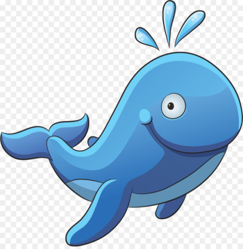 Marine life Cartoon Clip art - Cartoon hand painted blue whale 
