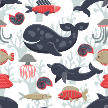 Marine life pattern background Marine life pattern background
