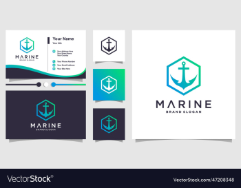 marine logo with modern gradient style concept