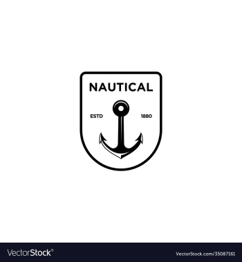 marine retro emblems logo with anchor anchor logo