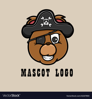 mascot bear pirate head logo cartoon pirate