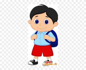 Mascot Child, Boy, Schoolboy, Cute And Smiling - Boy And Girl Cartoon