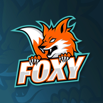 Mascot logo with with fox Free Vector