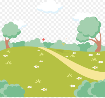 Masha Cartoon Estudante - Vector plot of grassland and forest 