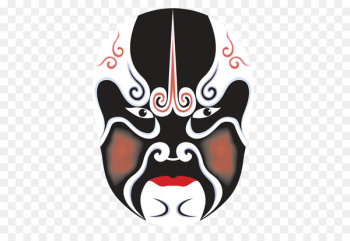 Mask Kabuki Peking opera Chinese opera Costume - Black mask pattern 