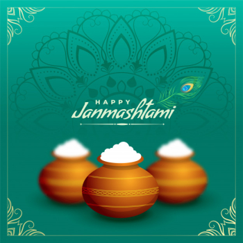 Matki with dahi and makhan for janmashtami festival Free Vector Matki with dahi and makhan for janmashtami festival Free Vector