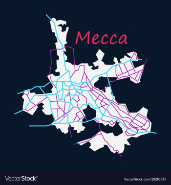Mecca map saudi arabia flat vector image Mecca map saudi arabia flat vector image