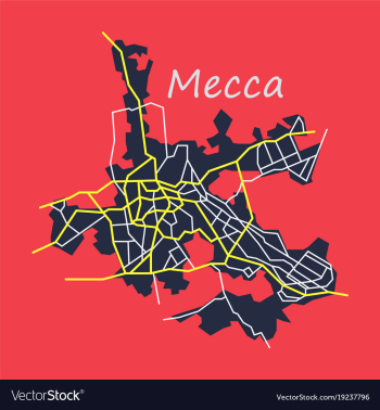 Mecca map saudi arabia flat vector image Mecca map saudi arabia flat vector image