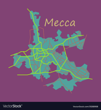 Mecca map saudi arabia flat vector image Mecca map saudi arabia flat vector image