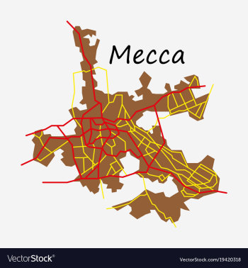 Mecca map saudi arabia flat vector image Mecca map saudi arabia flat vector image