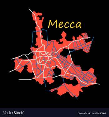 Mecca map saudi arabia flat vector image Mecca map saudi arabia flat vector image