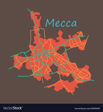 Mecca map saudi arabia flat vector image Mecca map saudi arabia flat vector image