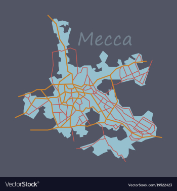 Mecca map saudi arabia flat vector image Mecca map saudi arabia flat vector image