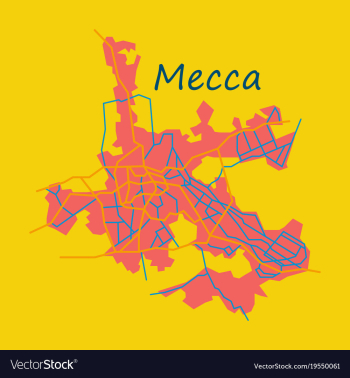 Mecca map saudi arabia flat vector image Mecca map saudi arabia flat vector image