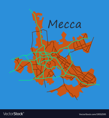 Mecca map saudi arabia flat vector image Mecca map saudi arabia flat vector image