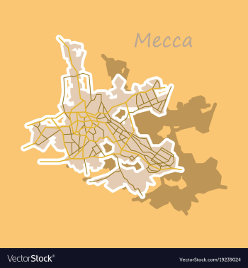 Mecca map saudi arabia sticker vector image Mecca map saudi arabia sticker vector image