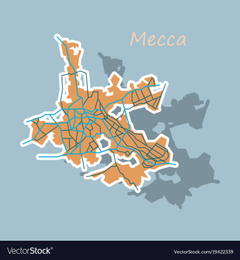 Mecca map saudi arabia sticker vector image Mecca map saudi arabia sticker vector image