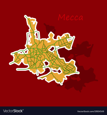 Mecca map saudi arabia sticker vector image Mecca map saudi arabia sticker vector image