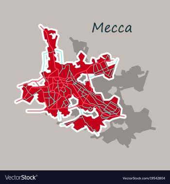 Mecca map saudi arabia sticker vector image Mecca map saudi arabia sticker vector image