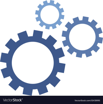 Mechanical cogs icons working together vector image Mechanical cogs icons working together vector image