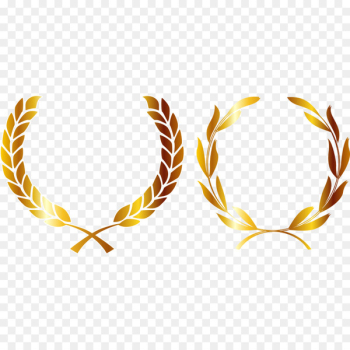 Medal Crown Gold Laurel wreath - Second paragraph wheat material 