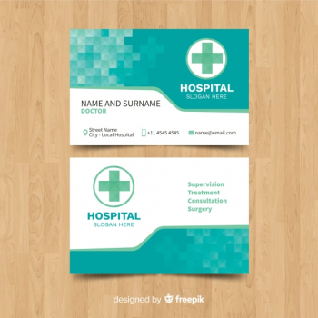 Medical business card template with modern style